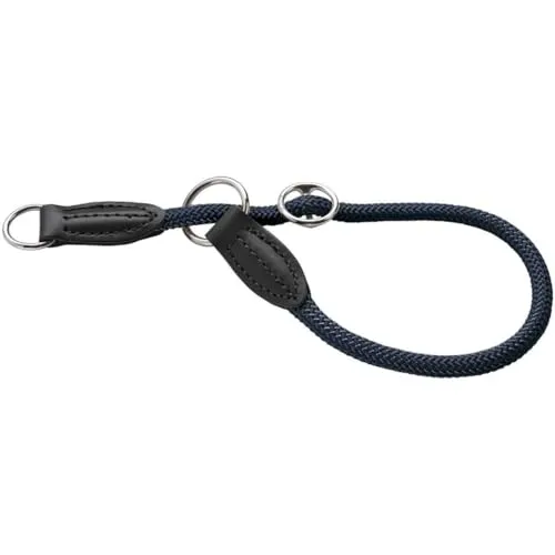 HUNTER Dressurhalsung FREESTYLE EIBY, Farbe: Blau, stufenlos verstellbar, weiches Taumaterial, mit Zugstopp, robust & langlebig, ideal für Training & Spaziergänge bei Wind & Wetter, Größe: M