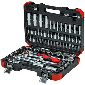 Gedore red Steckschlüsselsatz 94-teilig - Hochwertiger Knarrenkasten mit Umschaltknarren, ideal für alle Schraubaufgaben in Werkstatt und Handwerk