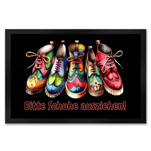 speecheese Schuhe ausziehen Fußmatte XXL 50x75 cm – Lustige Willkommensgeste - Diese stilvolle, XXL Fußmatte mit dem Spruch
