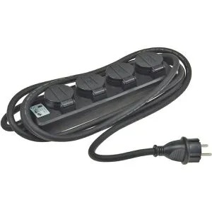 ChiliTec Steckdosenleiste 24004, mit 5m Kabel, 4-fach in schwarz