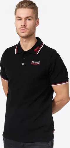 Herren Poloshirt schmale Passform LION Black/Dark Red/White XL Lonsdale