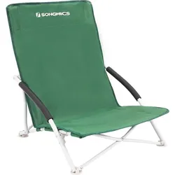 SONGMICS Faltbarer Campingstuhl - Tragbar und Robust in Grün - Camping-Möbel: Leichter, faltbarer Stuhl mit Tragetasche, ideal für Strand und Outdoor-Aktivitäten, aus robustem 600D Oxford-Gewebe für Langlebigkeit.