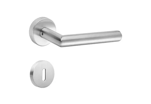 Türbeschläge24 Drückergarnitur New Orleans für Zimmertüren DIN-Norm Türklinke, Drücker (bzw. Knauf) außen, V2A Edelstahl matt, oder Schwarz matt (Elektrophoresebeschichtung)