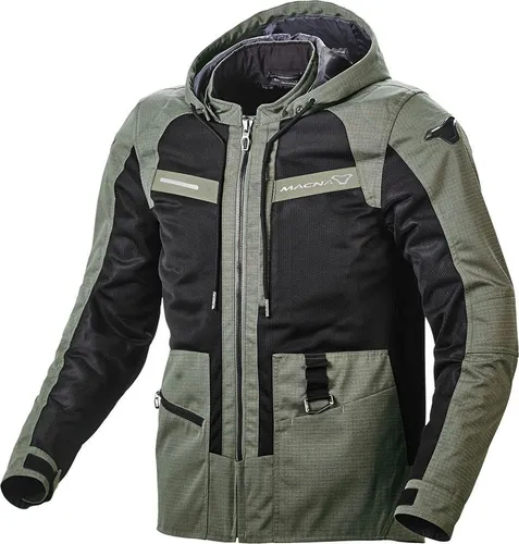 Macna Chinook Motorrad Textiljacke XL - militärgrün, leicht und komfortabel - Leichte Sommerjacke aus 3D Mesh für hohen Tragekomfort. Mit reflektierenden Einsätzen, verstellbaren Armen, mehreren Außentaschen und Sicherheitsprotektoren ausgestattet. Ideal für Motorradfahrer, die Wert auf Funktionalität legen.