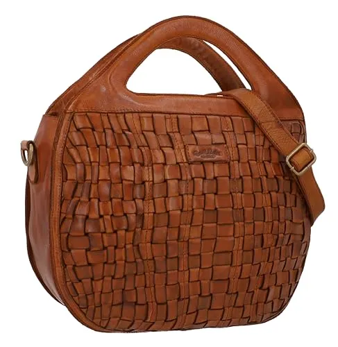 Gusti Umhängetasche Leder Alvon - Vintage Damen Handtasche Braun - Stilvolle Umhängetasche aus hochwertigem Leder im Vintage-Design, ideal für jeden Anlass. Bietet ausreichend Platz für Handy, Geldbörse und mehr – der perfekte Begleiter für Alltag und Freizeit.