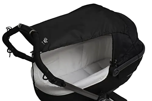 Altabebe (AL7010-02) Universal Sonnensegel mit UV Schutz 50+ für Kinderwagen Babywanne - reißfester Baby Sonnenschutz zum aufrollen - Farbe: schwarz