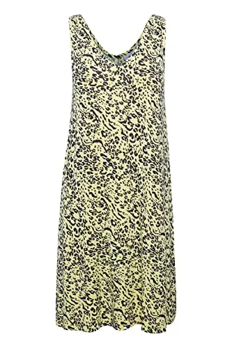 ICHI Damen IHLISA DR21 Kleid, 201907/French Vanilla Animal, M