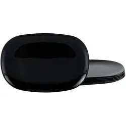 Luminarc Barbecueteller Italien Party schwarz Burgerteller 6-tlg - 6-teiliges Burgerteller Set aus tiefschwarzem, bruchsicherem Opalglas. Ideal für Outdoor-Partys, mikrowellen- und spülmaschinenfest sowie thermoschockresistent – die umweltfreundliche Alternative zu Plastikgeschirr.