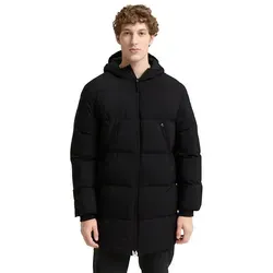 Tom Tailor Denim Regular Fit Steppmantel mit Kapuze in BLACK, Größe L - Funktionsjacke mit Steppverarbeitung, schützt vor wechselhaftem Wetter und bietet durch Storm Cuffs zusätzlichen Komfort.