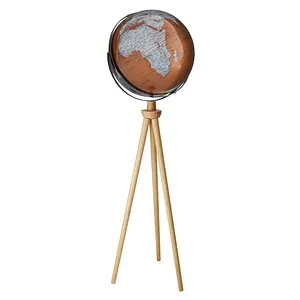 TROIKA Globus SPUTNIK - 43 cm Durchmesser - Eleganter Standglobus mit 43 cm Durchmesser auf einem dreibeinigen Eichenholzgestell, drehbar in alle Dimensionen und ideal als dekoratives sowie pädagogisches Highlight für jedes Zuhause oder Büro.