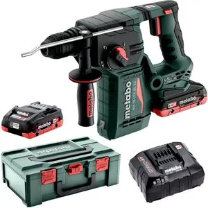 Metabo KH 18 LTX BL 24 Akku-Hammer 2 x 4 Ah LiHD - Bohrmaschine mit leistungsstarkem 18V Akku, ideal für professionelle Anwendungen und vielseitigen Einsatz in Bau und Renovierung.