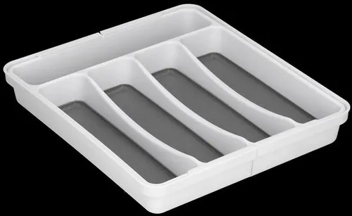 HABA Besteckkasten, ausschiebbar, weiß / grau