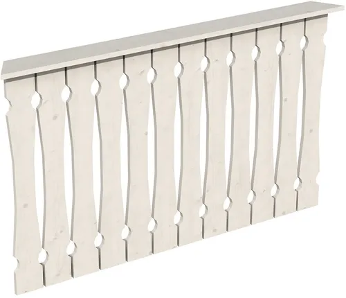 Skanholz Brüstungsgeländer Balkonschalung 150 cm - Zubehör für Gartenhäuser, ideal für Balkone und Terrassen mit 5 Jahren Herstellergarantie und robustem Holzmaterial in elegantem Weiß.