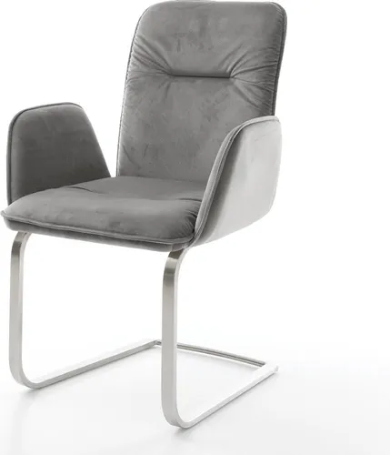 DELIFE Freischwinger Vinja-Flex Samt Grau in silber von Delife