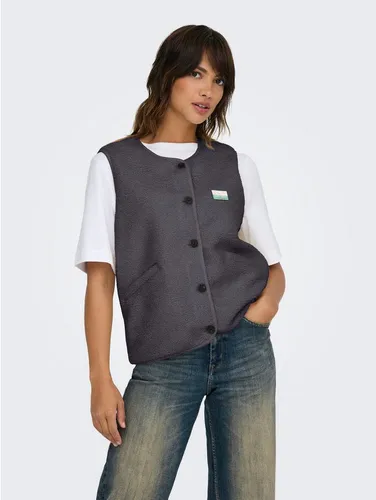 ONLY Plüschweste ONLBABY LIFE TEDDY VEST PNT CS grau M (38)