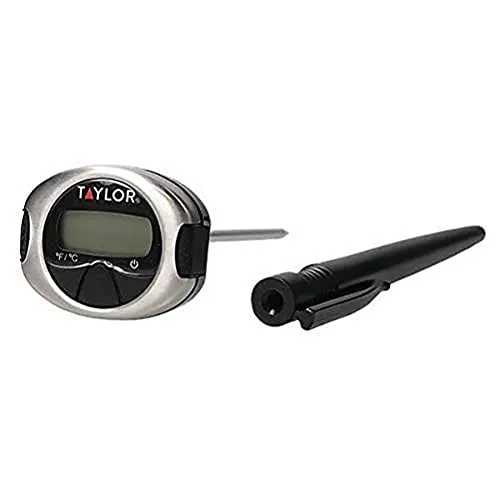 Taylor Pro, Digitale Lebensmittelthermometersonde im Taschenformat, für Professionelle Chefköche, Temperaturmessgerät mit Sonde und Schutzhülle für die Küche, Fleisch-, Fisch- und Grillgerichte