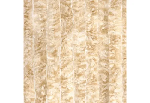 Flauschvorhang Chenille beige/weiß 90 x 200 cm für Camping und Caravan - Praktischer Türvorhang mit Insektenschutz, ideal für den Einsatz im Campingbereich. Maße: 90 x 200 cm, aus strapazierfähigem Polypropylen.