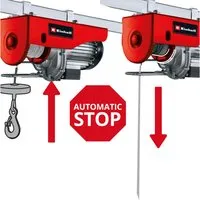 Einhell Seilhebezug TC-EH 500 - 800 W, max. Tragkraft 500 kg, automatische Bremse und Not-Aus-Schalter für sicheres Heben bis 11,5 m