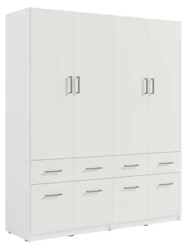 Masseno Drehtürenschrank RYGEN 180,3 cm in Weiß