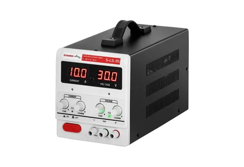 Stamos Welding Group Labornetzgerät S-LS-35 - Regelbar 0-30 V - Labor-Netzteil 0-30 V, 0-10 A DC, ideal für Schulen und Hobby-Anwendungen. Hohe Präzision mit LED-Display und umfangreichen Sicherheitsfunktionen für eine zuverlässige Stromversorgung.