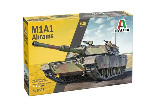 ITALERI Panzer M1Al/A2 Abrams Bausatz 1/35 - Kunststoff Modellbau-Kit im Maßstab 1:35, ideal zum Zusammenbauen und Bemalen für Militaria-Fans und Modellbauer.