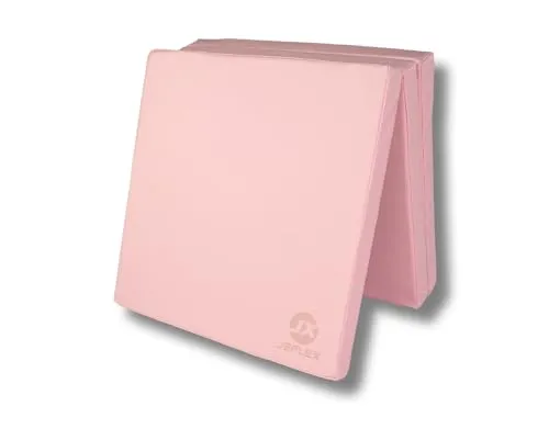 Jeflex - Pinke klappbare Weichbodenmatte & Turnmatte 180 x 60 x 6 cm MADE IN GERMANY/faltbare Gymnastikmatte/platzsparende Fitnessmatte & faltbare Yogamatte/dicke Sportmatte für Kinderzimmer