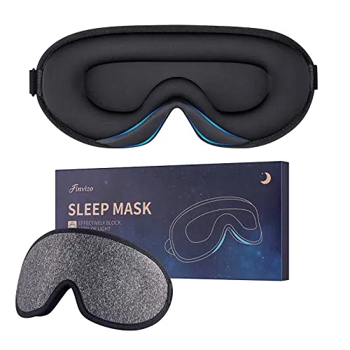 Schlafmaske Augenmaske für Frauen Herren Seide weicher Schaumstoff komfortable Schlafbrille Augenabdeckung Augenbinde in der Nacht Block Out Licht für Reisen Yoga Nap,Grau