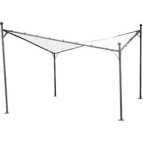 SIENA GARDEN Berlino Pavillon 400x400 cm - Robuster Pavillon mit pulverbeschichtetem Stahlgestell in anthrazit, ideal für Gartenpartys. Schützt mit Lichtschutzfaktor UPF 50+ und bietet eine Durchgangshöhe von 197 cm.