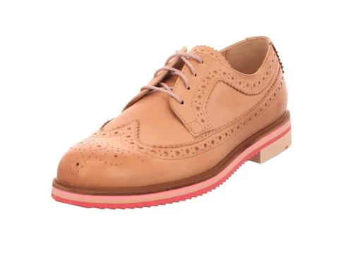 Lloyd Elegante Schnürschuhe Damen 31353034373436 Braun 36 EU - Beige - Stilvolle Schnürschuhe für Damen aus hochwertigem Leder, mit auffälliger Lira-Lochung und pinker Sohle. Perfekt für elegante Outfits und besondere Anlässe.