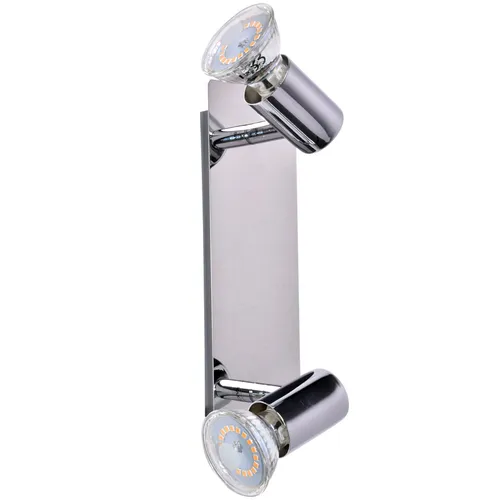 Briloner LED Wandleuchte Splash 2-flammig GU10 – 2x4W 3000K IP23 Chrom schwenkbar Wandlampe Badlampe 22x10,5x7cm