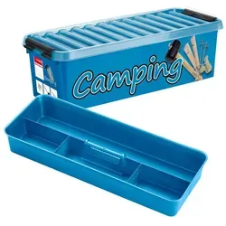 Sunware Aufbewahrungsbox Camping Box 9,5 Liter - mit Einsatz und Deckel