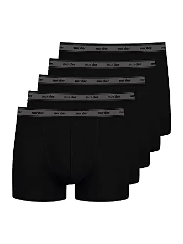 Nur Der Boxer Organic Cotton Herren 5er Pack schwarz - Herren-Boxershorts aus 100% GOTS-zertifizierter Bio-Baumwolle, hautfreundlich und nachhaltig, mit sportlichem Schnitt und perfekter Passform durch Elasthan.