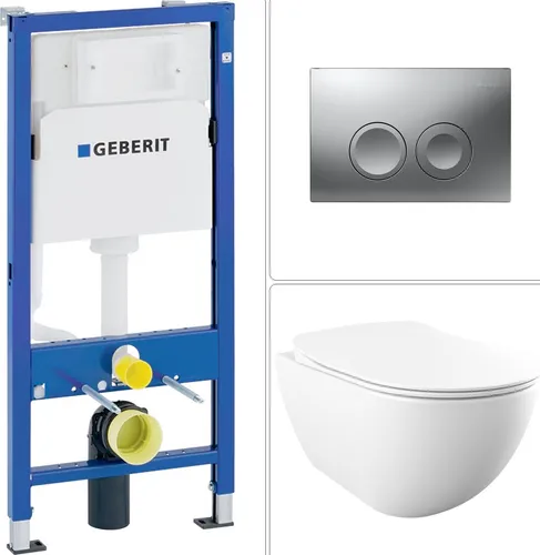 FREE Wand WC spülrandlos mit SoftClose WC-Sitz und GEBERIT BASIC Vorwandelement