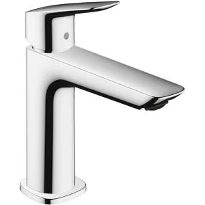 hansgrohe Logis Waschtischarmatur 71252000 mit Push-Open Ablaufgarnitur - Waschtischarmatur mit komfortabler Ausladung von 121 mm, einstellbarer Temperaturbegrenzung und EcoSmartAir Power Technologie für wassersparenden Genuss.
