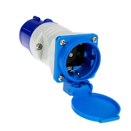 feletec Adapter CEE auf Schuko IP44, Camping Strom Adapter 230V 16A  3.500W