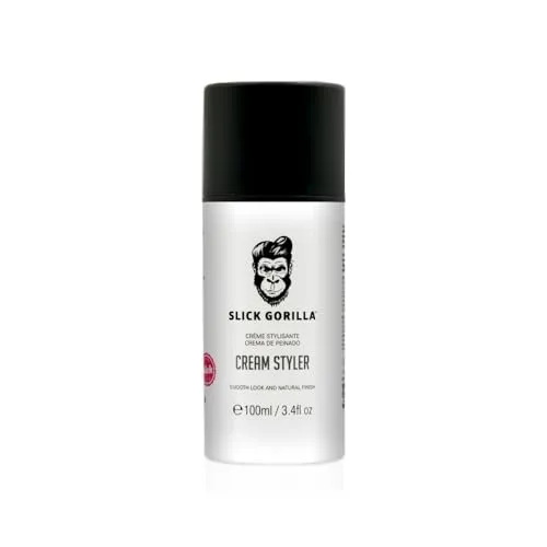 Slick Gorilla Haarstyling-Creme 3,38 fl oz (100 ml) | Leichter Flexibler Halt | Glättet Frizz | Natürliches Mattes Finish | Tägliche Pflegeroutine für Männer | Leichte Nicht-Fettige Textur