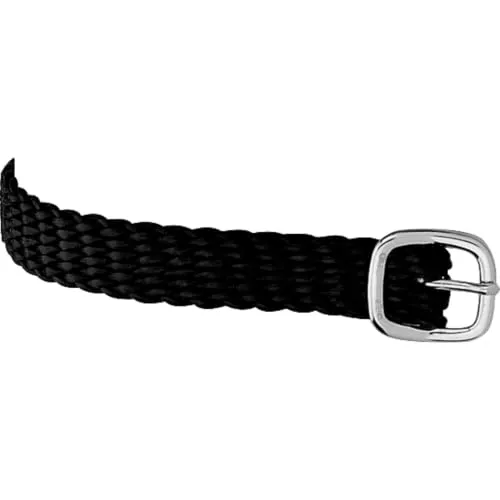 Sprenger Sporenriemen, 45 cm, Perlon schwarz, Schnalle Silber, Sporen für Reiter, Stahl vernickelt, schwarz mit silberfarbener Schnalle, paarweise Lieferung, Reitsport Zubehör