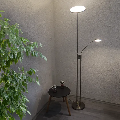 LED-Stehleuchte Livio Deckenfluter mit Lesearm und Dimmfunktion