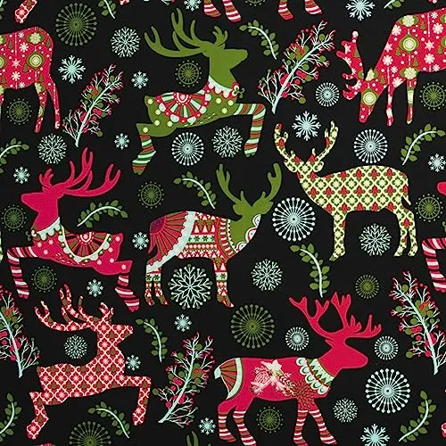 STAR Geschenkpapier 70cm x 2m Rolle Weihnachtspapier (Hirsch mit Ornament)