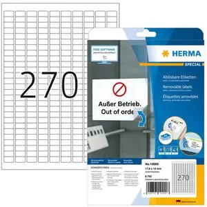 6.750 HERMA Etiketten 10000 weiß 17,8 x 10,0 mm (4008705100007)