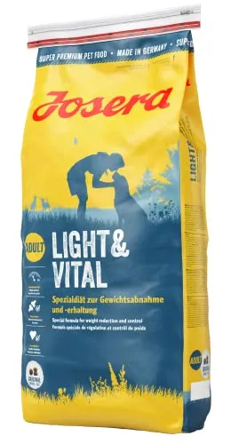 JOSERA Light & Vital (1 x 15 kg) | Adult | Premium Trockenfutter für ausgewachsene Hunde | Geflügel & Erbse | wenig Fett & viel Protein zur Gewichtskontrolle | weizenfrei | Hundefutter | 1er Pack