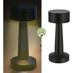 LED Tischleuchte schwarz Eisen 9x21cm Touchfunktion 3 Weißtöne USB Kabel dimmbar Dekolampe Tischbeleuchtung - Schwarz