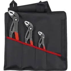 Knipex Cobra-Set 00 19 55 S9 - Hochwertiges Wasserpumpenzangen-Set - Zangen-Set mit drei Hightech-Wasserpumpenzangen, ideal für kraftsparendes Arbeiten dank festem Selbstklemmeffekt und praktischer Rolltasche.
