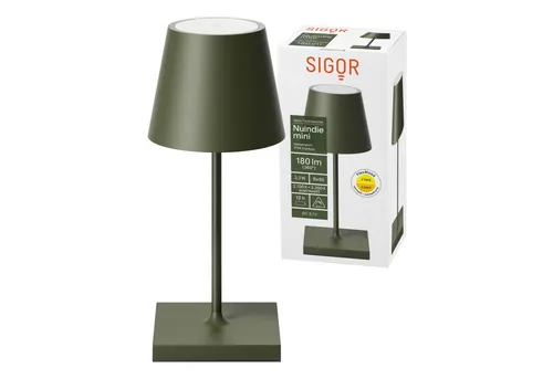 Sigor Akku-Tischleuchte NUINDIE USB-C Mini 250 mm in grün von Sigor