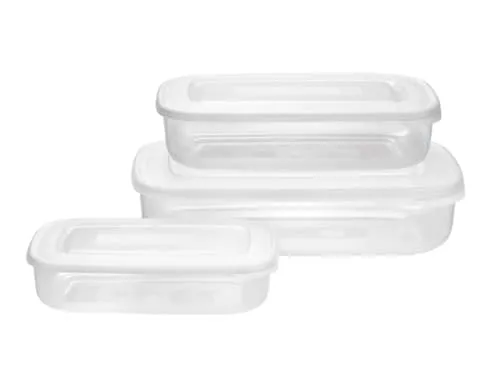 Tontarelli Set mit 3 Behältern, rechteckig, transparent