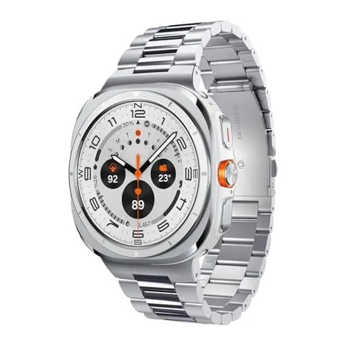 Spigen Modern Fit 316L Armband für Samsung Galaxy Watch Ultra 47mm - Silber - Smartwatch Ersatzarmbänder aus hochwertigem Edelstahl, verstellbar für individuellen Komfort und mit sicherem Verschluss. Perfekt für Stilbewusste mit der Samsung Galaxy Watch Ultra (2024).