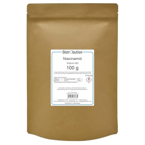 Vitamin B3 Pulver 100g reines Niacinamid in Lebensmittelqualität flush-free