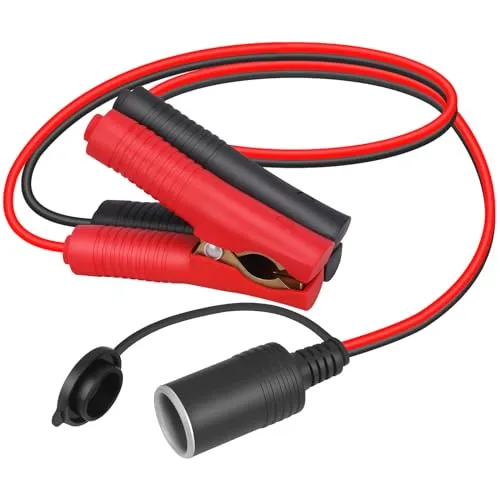 12V/24V KFZ Zigarettenanzünder Kabel Steckdose Adapter für Zigarettenanzünder Staubdicht Wasserdicht Auto Batterieklemme Alligator Clip Steckdose Adapter 50cm 14AWG Kabel 20A
