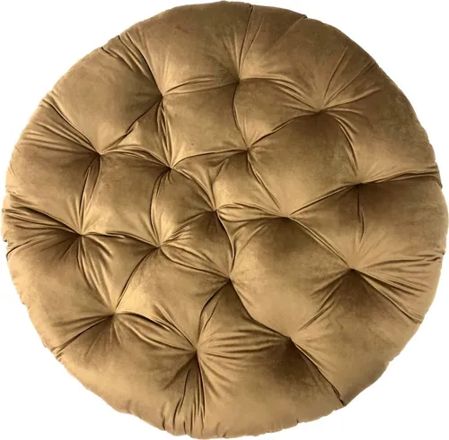 Kissen für Hängesessel - Rundes Samtkissen in Beige für Komfort und Stil - Hängesessel Kissen aus hochwertigem Samtstoff, ideal für Allergiker. Mit 130 cm Durchmesser und 15 cm Dicke bietet es unvergleichlichen Komfort und ist pflegeleicht.