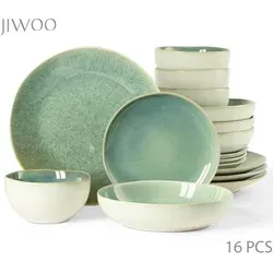 JIWOO Geschirr-Set 16er für 4 Personen in grün von Jiangxi Jarwah Industrial CO., Ltd